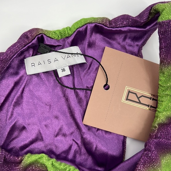 Raisa Vanessa Geometric Strapless Bikini Set in Purple & Green 36 - Picture 10 of 13